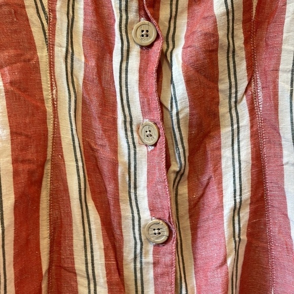 Urban Outfitters Linen Stripped Button Down Ladder Dress - Picture 2 of 7